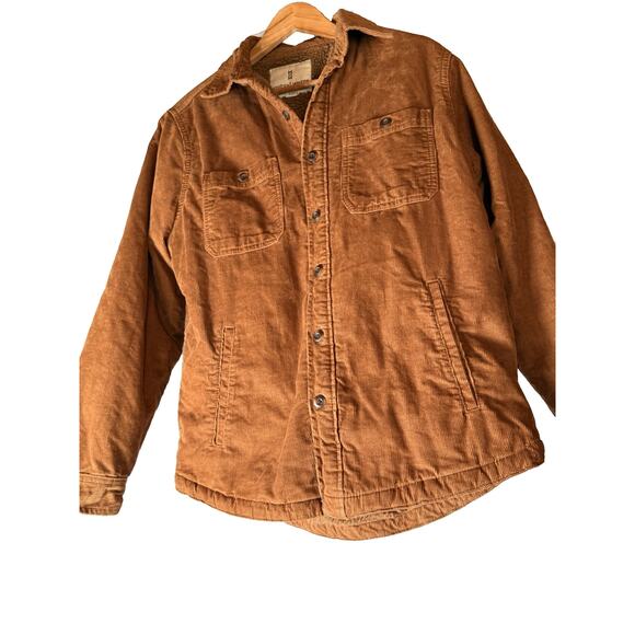 Mutual Weave Corduroy Sherpa Lined Men’s Trucker Jacket Size Medium Light Brown - Picture 2 of 16